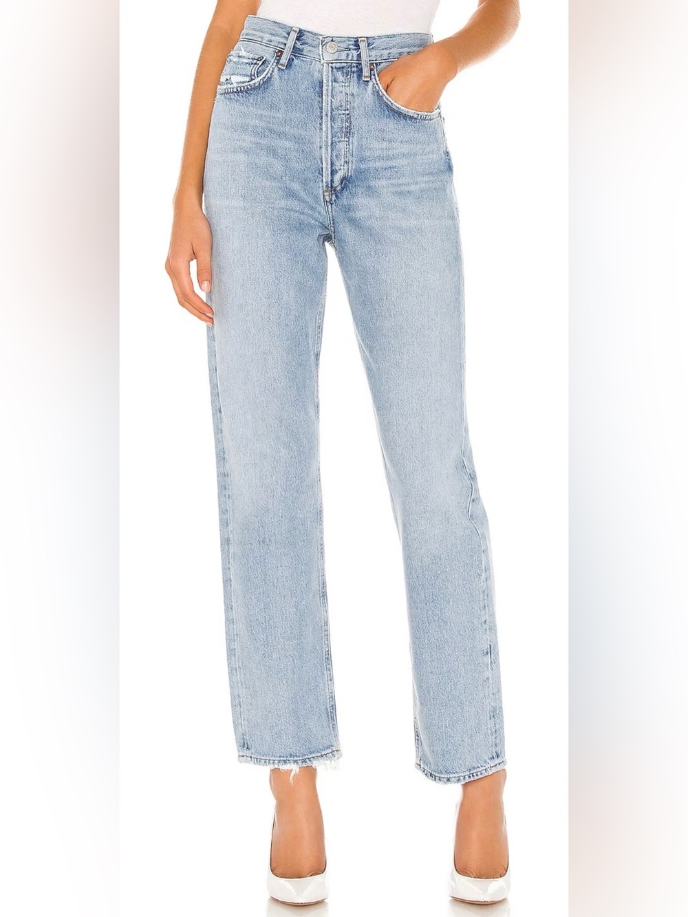 Agolde 90’s jean semi distressed light-wash